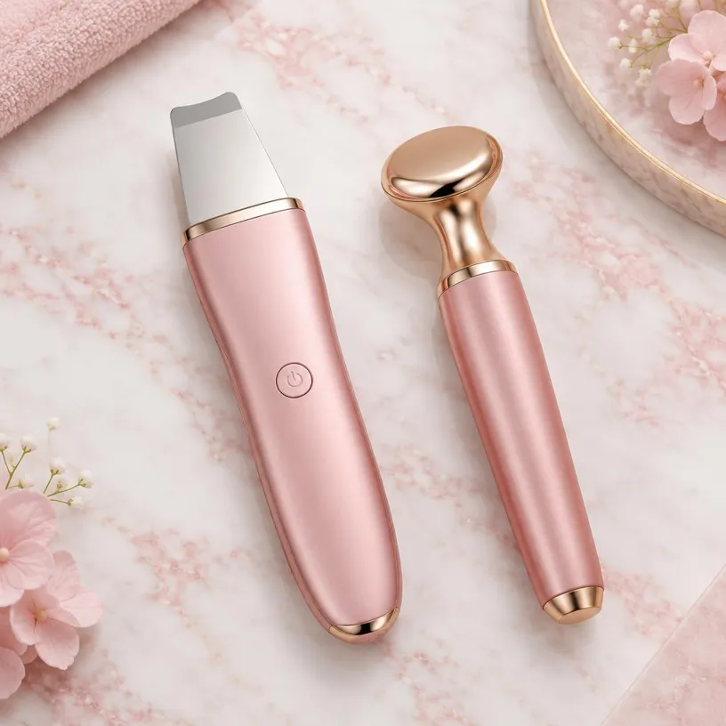 Kit Massageador Facial + Espátula Ultrassônica