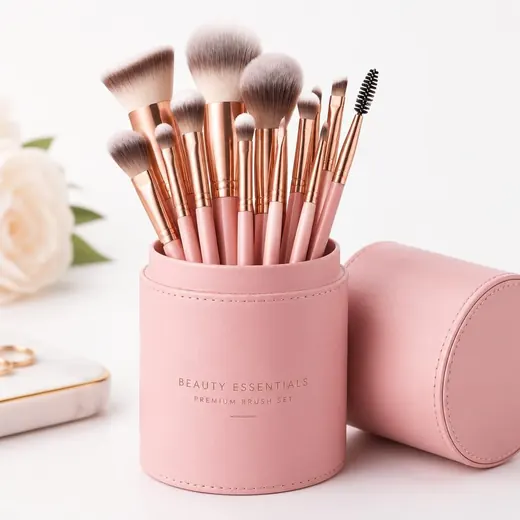 Kit 12 Pincéis Rose Gold